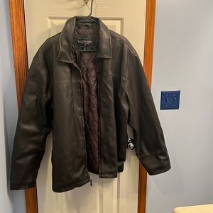 XXL brown leather Polo jacket